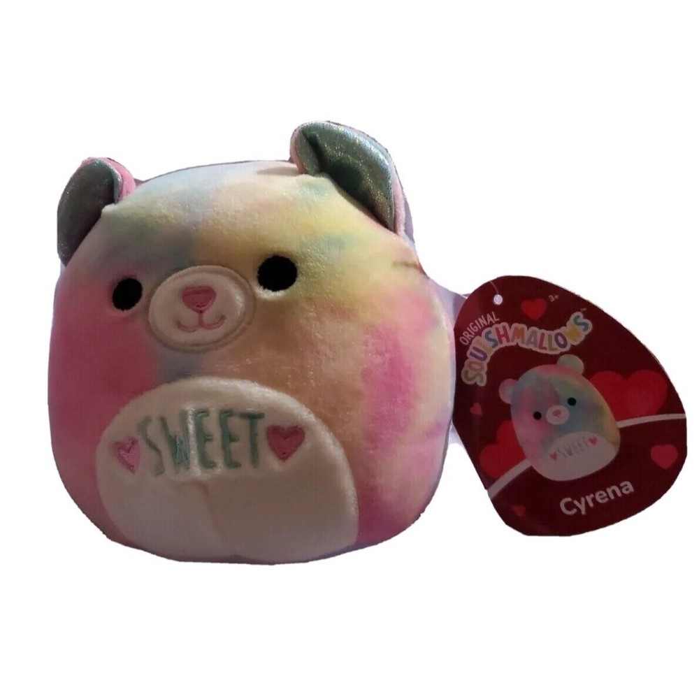 Squishmallow Cyrena Tie Dye Teddy Bear 5”  Valentines 2023 Plush SWEET